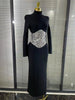 Sparkly Crystals Women Long Sleeve Sexy Bodycon Long Bandage Dress Evening Party Elegant Red Carpet Birthday Outfit