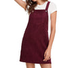Women's Suspender Skirt Corduroy Spring and Autumn Pocket Strap Adjustable Casual Strap Short Dress