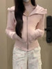 Streetwear Black Hoodie Coat Women's Clothing Hooded Zipper Slim Fit Y2k Jackets Casual Sweatshirts Tops Ropa Mujer