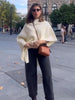 Irregular Draping Knitted Shawl Jumper Knitwear Loose Elegant Cape French Minimalist Cloak Knit Sweater Women Top Spring