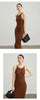 French Knitted Set Dress Women's Early Autumn Woolen Hoodie Strap Skirt Two Piece Set