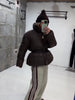 Thick Women's Cotton Coat High Collar Full Sleeve Zipper Elastic Lace Up Loose Warm Female Coats Autumn Winter Lady Jacket