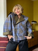 Women Reversible Button Loose Jacket Plaid Contrast Splicing Lapel Collar Long Sleeve Short Coat Chic Daily Commute Street Wear