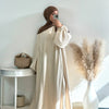Dubai Corduroy Abaya for Muslim Women Eid Ramadan Modest Dress Loose Large Elegant Gown Islam Clothing Turkey Solid Robe