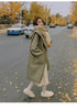 Autumn Winter Korean Loose Women Down Cotton Coat Hooded Medium Length Cotton Coat Large Pocket Windproof Coat