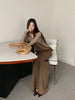 Wasteland Designer Long Dresses Women Winter Autumn Long Sleeve Maxi Dress Grey Khaki Knitted Dress Fall Clothes