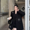 Autumn Black Blazers Women's Casual Elegant Long Sleeve Temperament Casual Loose Suit Woman Ladies Outwear