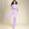 Elegant Pink Irregular Pleated Maxi Dress Women O-Neck Long Sleeve Ruched Slim Long Dress Wedding Guest Evening Party Robes