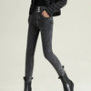 Women's High Waist Stretch Jeans Blue Black Gray and Versatile Multi-button Slim Denim Long Pants Female