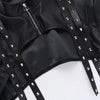 Punk Faux Leather Cropped Jacket Women Spring Streetwear Sexy Slim Fit Rivet PU Blouse Top