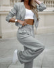 Women's Casual Striped Short Lapel Suit And Straight Pants Suit Conjuntos Femininos Elegantes Women's Pantsuit Matching Sets