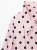 Women Elegant Polka Dot Pink Jacket Single Breasted High Collar Drawstring Coat Spring Lady Street Outwear