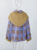 Plaid Trench Short Coat Casual Double Breasted Shawl Lapel Loose Street Jacket Lady Fall Chic Daily Commute Outerwear