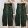 Large Size 4XL Autum Winter Trousers Women Corduroy Straight Leg Pants Retro Ladies Loose Wide-leg Pantalons
