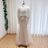 Beaded Mermaid Evening Dress for Women Elegant High Neck Long Sleeves for Women Wedding Party Gown Customized