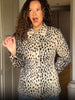 Retro Leopard Print Faux Fur Short Jacket Chic Lapel Collar Single Button Long Sleeve Coat Autumn Daily Lady Casual Streetwear