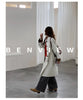 Oversize Casual England-style Turn-down Collar Design Coats for Women Autumn Mid-length Trench Coats