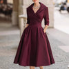 Women's Dress V-neck Waist-hugging Makes You Look Slim And Elegant Long Sleeves Maxi Prom Dresses For Women