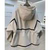 European Goods Ribbon Stitching Contrast Jacket Women's Spring and Autumn Leisure Loose Slim Short Trench Coat