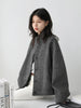 Women Short Woolen Coat Stand Up Twill Texture Single Breasted Ladies Jacket Retro Woman Outwear Autumn Winter