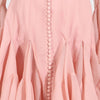 Women's Irregular Pleated Patchwork Long Flare Sleeve Waist Cinching Midi Dresses Female Clothing