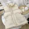 Winter Down Cotton Vest Jacket Women's Sleevele Stand Parkas Warm Short Vest Coat Female Waistcoat Overcoat Ladies Tops