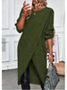 Womens Long Knitted Sweater Dress Autumn Winter Warm Fur Jumpers Casual Solid Loose Knit Midi Dress Lady Work Pullovers