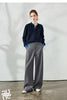 Women's Wide Leg Suit Pants Fall Drapey Seam Detail Tailored Office