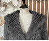 Real Rabbit Fur Hooded Coat Long Sleeve Women Casual Loose Knitted Genuine Fur Jacket With Hood Female Natural Fur Outwear