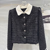 Autumn Style Contrast Color Collar Tie Sleeve Short Jacket For Women Shorts Tweed Shorts Female 11A06638