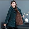 2026New Autumn Winter With Velvet Cotton-padded Jacket Women Mid-Aged Mother Hooded Floral Plus Velvet Warm Parkas Coat Female