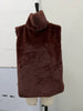 Women Brown Faux Fur Open Front Cardigan Coat Long Sleeve Collarless Loose Plush Outerwear Lady Elegant Winter Warm Furry Jacket