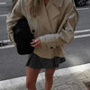 Mujer Short Trench Coat Woman Double Breasted Women's Windbreaker Cropped Demi-season Jacket for Women Outerwears Outdoor Coats