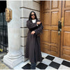 Retro Solid Stand Collar Long Tweed Coat Women Large Lapel Single Breasted Coats With Belt Lady Chic Street Outwear