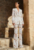 High Street Designer Runway Suit Set Women's Single Button Guipure Lace Sequined Blazer Pants Suit