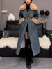 Women's Lamb's Wool Patchwork Cowboys Cotton Coat Jacket Winter Long Overcoat Coat Comfort Winter Coat Women