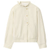 Women's Bomber Jacket Autumn Winter Button Oversized Outerwears Beige Long Sleeve Top Coats & Jackets Chic Coat