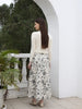 SS25 Women Floral Printing Satin Slip Dress Knitting Cardigan Elegant Skirt