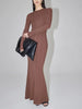 Sexy O Neck Ribbed Knitting Fishtail Sweater Dress Women Full Sleeve Stretch Basic Bodycon Maxi Long Mermaid Robe Vestido