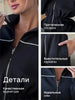Women Black Track Suit Jacket Two Piece Suit Zip Up Cinch Waist Coat Wide Leg Pants Lady Autumn Street Matching Set