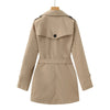 Women's Windbreaker Mid-Length Trench Coat Spring Korean Slim Waist British Casual Autumn Coat With Belt Outwear