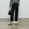 Women Casual Pants Winter Sweatpants Tapered Elastic Waist Split Design Fleece-Lined Warm Trousers