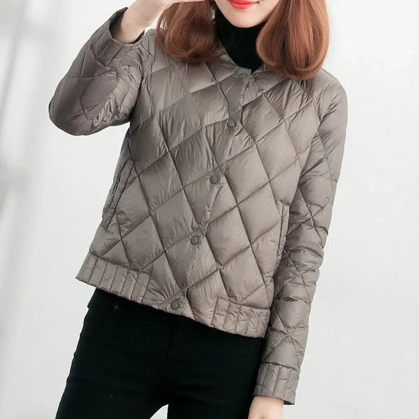 Thin light Down Cotton Jacket Female Short Coat Autumn Parkas Women's Winter Stand Collar Warm Cotton Jacket