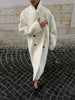 Elegant Women's Woolen Overcoat Solid Lapel Double Breasted Full Sleeve Long Coat Autumn Winter Lady Outwear