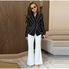 Curved Stitching Women Jacket Long Sleeve Slim Fitted Blazer Open Front Waist Truncated Outerwear Elegant Office Commuter Jacket
