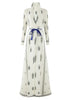 Niche Printed Windbreaker Women's Loose Oversized Long Sleeved Pleated Trench Cardigan Long Coat 2DB2481