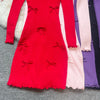 Chic Sexy Wrap Hips Knitted Mini Dress Y2K Aesthetic 3D Bows Bodycon Party Dress Streetwear Lady Dress