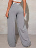 Women's Pants High Waist Webbing Loose Women's Wide Leg Pants Solid Colour Casual Female Pants Autumn Daily Wear