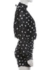 See Through Mini Dress Woman Turtleneck Mesh Full Sleeve Polka Dot Print Skinny Peach Hip Street Ruched Elegant Bodycon