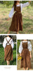 Retro Women's Corduroy Dress Square Neck Casual Medieval Dresses Vestidos Para Mujer